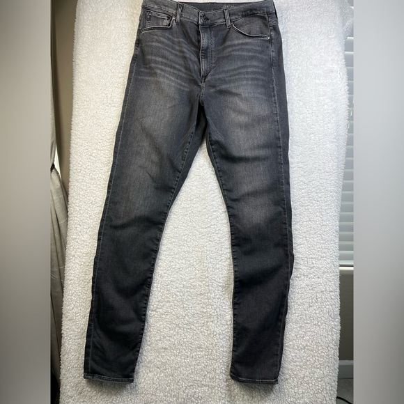 & Denim 34x34 Women's Skinny Shaping Modelant Black Distressed High Waist Jeans - Picture 1 of 10